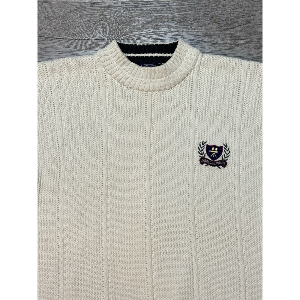 RARE Vintage Regatta Sport Universal Studios Knit Sweater Off White Mens M